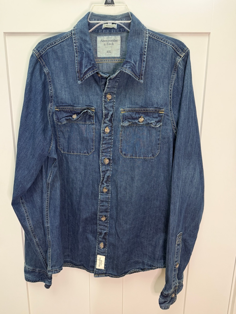 Abercrombie & Fitch Men’s Blue Denim Western Shirt